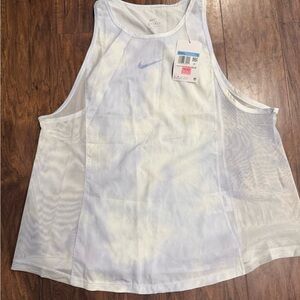 Nike White Tank Top with Blue Logo